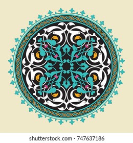 Arabic Floral Border. Traditional Islamic Design