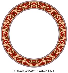 Arabic floral frame, round, oval decorative frame, vector element for design in oriental style, islamic design.