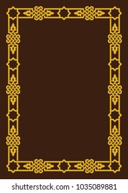 Arabic Floral Frame. Traditional Islamic Design. Mosque decoration element. Elegance Background with Text input area in a center.