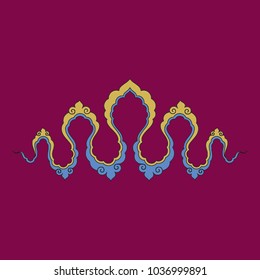 Arabic Floral Frame. Traditional Islamic Design. Mosque decoration element. Elegance Background with Text input area in a center.