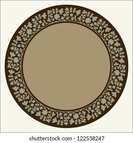 Arabic Floral Frame. Traditional Islamic Design. Mosque decoration element. Elegance Background with Text input area in a center.