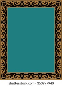 Arabic Floral Frame. Traditional Islamic Design. Mosque decoration element. Elegance Background with Text input area in a center.