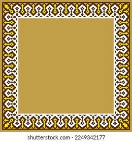 Arabic Floral Frame for your design. Traditional Islamic Design. Mosque decoration element. Elegance Background with Text input area in a center.