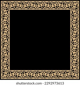 Arabic Floral Frame for your design. Traditional Islamic Design. Elegance Background with Text input area in a center. Suitable for greeting card, poster, invitation, template