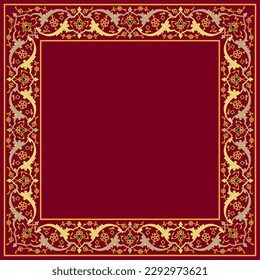 Arabic Floral Frame for your design. Traditional Islamic Design. Elegance Background with Text input area in a center. Suitable for greeting card, poster, invitation, template