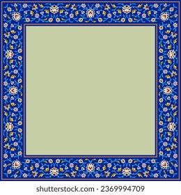 Arabic Floral Frame for your design. Traditional Islamic Design. Elegance Background with Text input area in a center. Suitable for greeting card, poster, invitation and banner