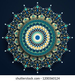 Arabic floral and geometric pattern moroccoan ornament for background