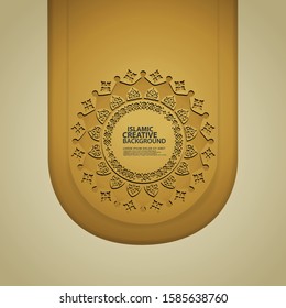 Arabic floral ornament and texture of ornamental colorful of mosaic for islamic banner background. vector illustration