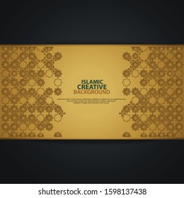 Arabic floral ornament and texture of ornamental colorful of mosaic for islamic banner, background template