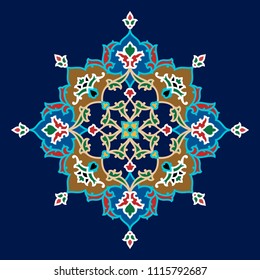 Arabic Floral Ornament. Traditional Islamic Design. Mosque decoration element.