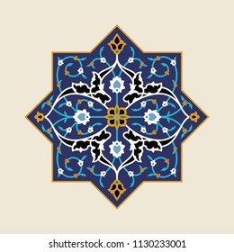 Arabic Floral Ornament. Traditional Islamic Design. Mosque decoration element