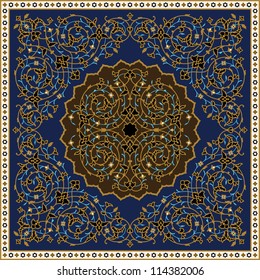 Arabic Floral Ornament. Traditional Islamic Design. Mosque decoration element.