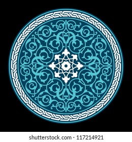 Arabic Floral Ornament. Traditional Islamic Design. Mosque decoration element.