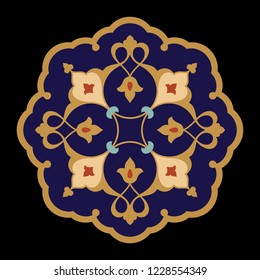 Arabic Floral Ornament. Traditional Islamic Design. Mosque decoration element.