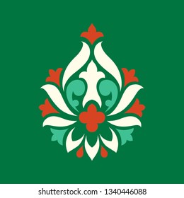 Arabic Floral Ornament. Traditional Islamic Design. Mosque decoration element.