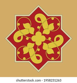 Arabic Floral Ornament. Traditional Islamic Design. Mosque decoration element.