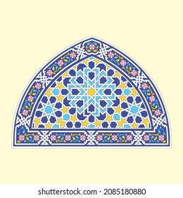 Arabic Floral Ornament. Traditional Islamic Design. Mosque decoration element.