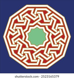 Arabic Floral Ornament. Traditional Islamic Design. Mosque decoration element.