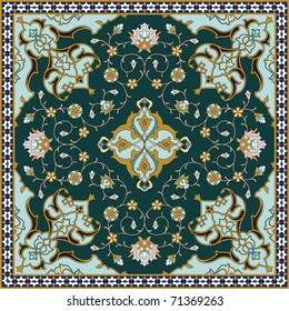 Arabic Floral Ornament. Traditional Islamic Design. Mosque decoration element.