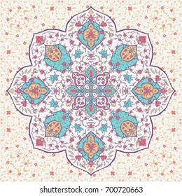 Arabic floral pattern  in Victorian style. Ornamental for Card for cafe, shop, print, banner, wedding invitation, book cover, certificate. Save the date. India, Arabic Dubai turkish Islam