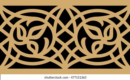Arabic Floral Seamless Border. Traditional Islamic Design. Mosque decoration element.