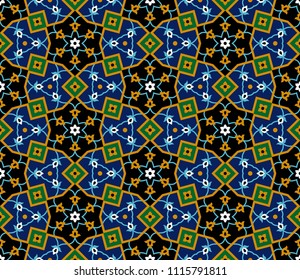 Arabic Floral Seamless Pattern. Traditional Arabic Islamic Background. Mosque decoration element.