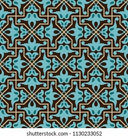 Arabic Floral Seamless Pattern. Traditional Arabic Islamic Background. Mosque decoration element.