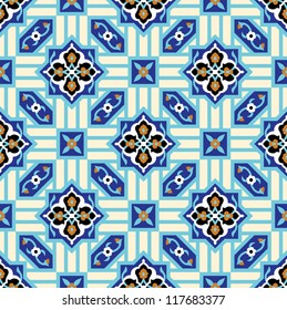 Arabic Floral Seamless Pattern. Traditional Arabic Islamic Background. Mosque decoration element.