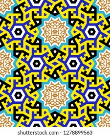 Arabic Floral Seamless Pattern. Traditional Arabic Islamic Background.
