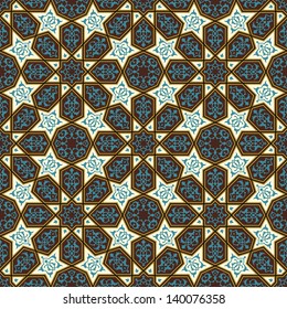 Arabic Floral Seamless Pattern. Traditional Arabic Islamic Background. Mosque decoration element.