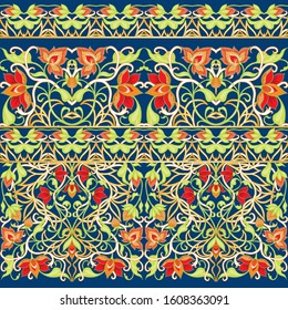 Arabic floral seamless pattern. Traditional arabic islamic background. Mosque decoration element. Vector illustration.