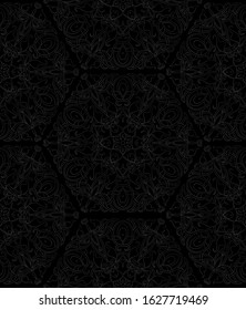 Arabic floral seamless pattern. Traditional arabic islamic background. Mosque decoration element. Vector illustration in black colors.