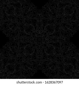 Arabic floral seamless pattern. Traditional arabic islamic background. Mosque decoration element. Vector illustration in black colors.