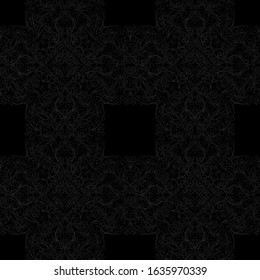 Arabic floral seamless pattern. Traditional arabic islamic background. Mosque decoration element. Vector illustration in black colors.