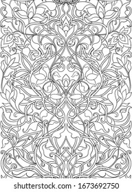 Arabic floral seamless pattern. Traditional arabic islamic background. Mosque decoration element. Outline vector illustration.