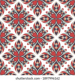 Arabic Floral Seamless Pattern. Traditional Arabic Islamic Background. Mosque decoration element. Vector illustration