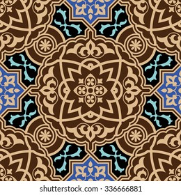 Arabic Floral Seamless Pattern. Traditional Arabic Islamic Background. Mosque decoration element.