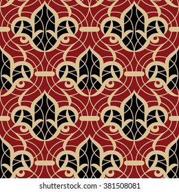 Arabic Floral Seamless Pattern. Traditional Arabic Islamic Background. Mosque decoration element.