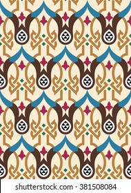 Arabic Floral Seamless Pattern. Traditional Arabic Islamic Background. Mosque decoration element.