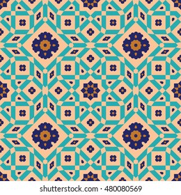 Arabic Floral Seamless Pattern. Traditional Arabic Islamic Background. Mosque decoration element.