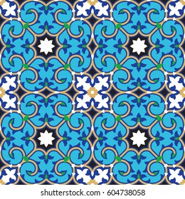 Arabic Floral Seamless Pattern. Traditional Arabic Islamic Background. Mosque decoration element.