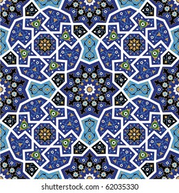 Arabic Floral Seamless Pattern. Traditional Arabic Islamic Background. Mosque decoration element.