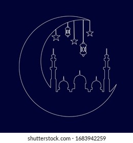 Arabic flyer design with ramadan mubarak kareem. Ramadan kareem banner with. Eid adha mubarak arabic greeting card. Greeting card design. Religion, celebration. Vector holiday poster.