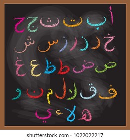 arabic font on blackboard
