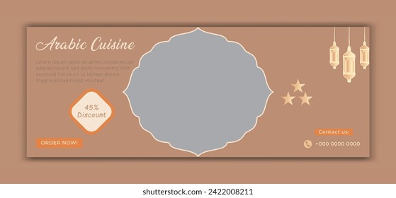 Arabic food Ramadan Kareem Iftar social media cover design