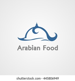 Arabic Food Restaurant Vector Design Logo Template. Flat Style