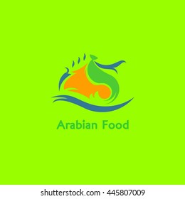 Arabic food Restaurant Vector Design Logo Template. Flat Style
