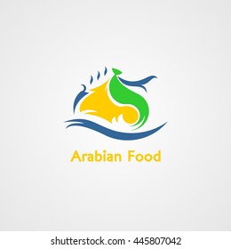 Arabic food Restaurant Vector Design Logo Template. Flat Style