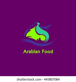 arabic food Restaurant Vector Design Logo Template. Flat Style