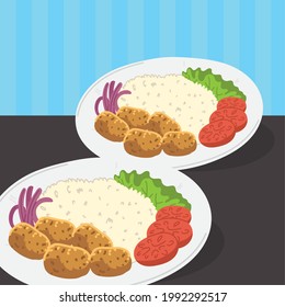arabic food two plates design
